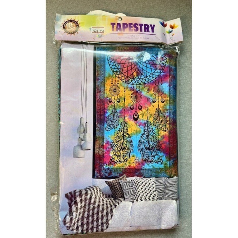 Dreamcatcher Tapestry 52x80 Tie Dye Bohemian Wall Hanging Indie New Boho Decor